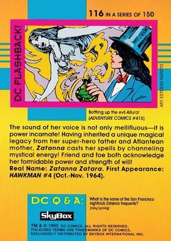 1993 SkyBox DC Cosmic Teams #116 Zatanna Back