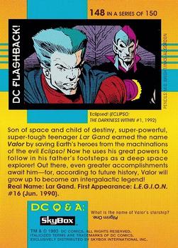 1993 SkyBox DC Cosmic Teams #148 Valor Back