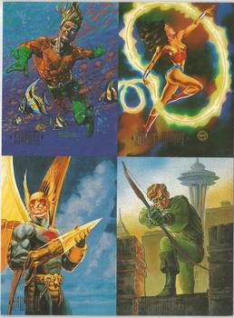 1994 SkyBox DC Master Series #S1-S4 Uncut Sheet Front