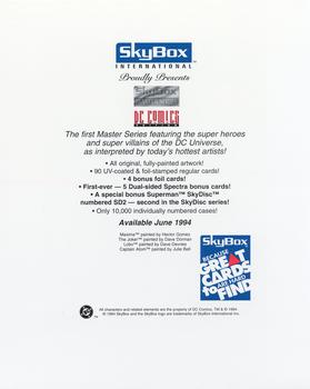 1994 SkyBox DC Master Series - Promos #NNO Maxima / Joker / Lobo / Captain Atom Back