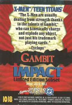 1995 Fleer DC vs. Marvel Comics - Impact #I10 Gambit Back
