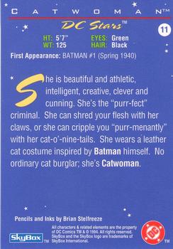 1994 SkyBox DC Stars #11 Catwoman Back