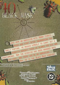 1995 SkyBox DC Villains: Dark Judgment #10 Black Mask Back