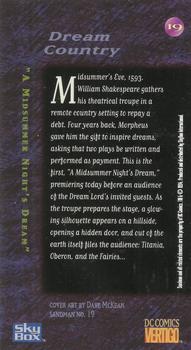 1994 SkyBox Sandman #19 A Midsummer Night's Dream Back