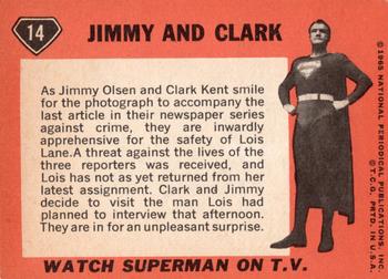 1966 Topps Superman #14 Jimmy and Clark Back