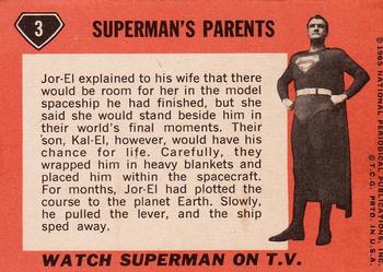 1966 Topps Superman #3 Superman's Parents Back