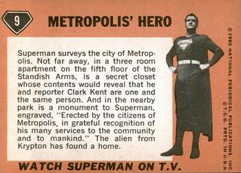 1966 Topps Superman #9 Metropolis' Hero Back