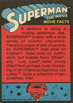 1978 Topps Superman: The Movie #57 Lois Lane thanks Superman Back