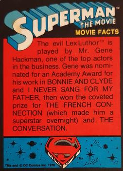 1978 Topps Superman: The Movie #15 A Study in Villainy Back