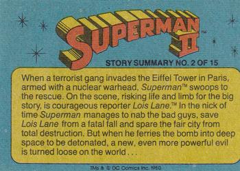 1980 Topps Superman II #46 Villains Wreak Havoc! Back