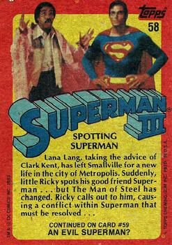 1983 Topps Superman III #58 Spotting Superman Back