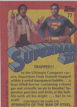 1983 Topps Superman III #77 Trapped!! Back