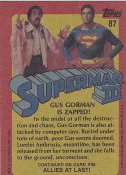 1983 Topps Superman III #87 Gus Gorman Is Zapped! Back