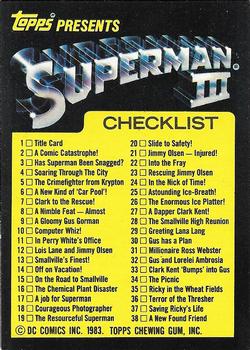 1983 Topps Superman III #99 Superman III Checklist Front