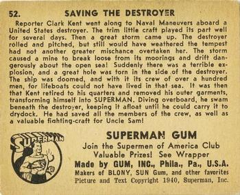 1941 Gum Inc. Superman (R145) #52 Saving the Destroyer Back