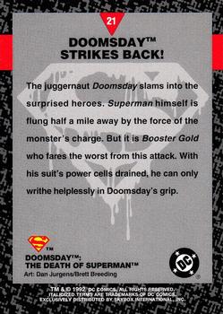 1992 SkyBox Doomsday: The Death of Superman #21 Doomsday Strikes Back! Back