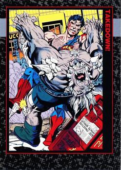 1992 SkyBox Doomsday: The Death of Superman #83 Takedown! Front