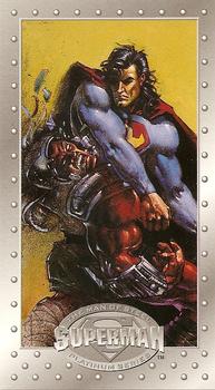 1994 SkyBox Superman: Man of Steel Platinum Series #86 The Massacre Stops Here! Front