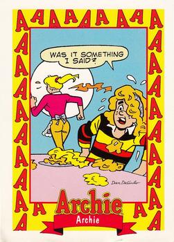 1992 SkyBox Archie #4 Dinner's on Me! Front