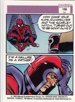 1990 Impel Marvel Universe #156 Spider-Man Presents: Magneto Back