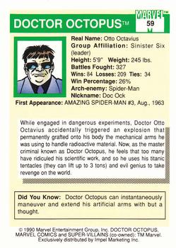 1990 Impel Marvel Universe #59 Doctor Octopus Back