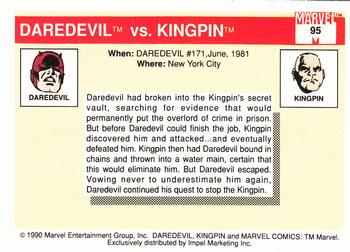 1990 Impel Marvel Universe #95 Daredevil vs. Kingpin Back