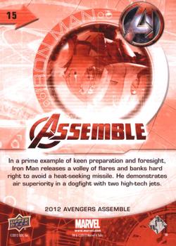 2012 Upper Deck Avengers Assemble #15 Iron Man Back