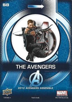 2012 Upper Deck Avengers Assemble - Stickers #S8 Hawkeye Back