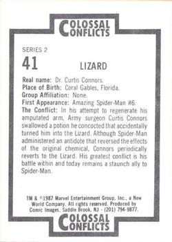 1987 Comic Images Marvel Universe II Colossal Conflicts #41 Lizard Back