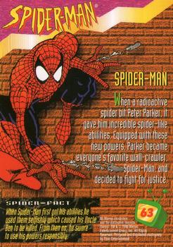 1995 Fleer Fox Kids Network #63 Spider-Man Back