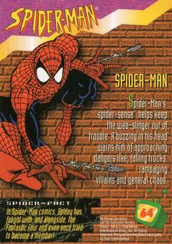 1995 Fleer Fox Kids Network #64 Spider-Man Back
