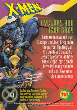 1995 Ultra Fox Kids Network #110 Cyclops and Jean Grey Back