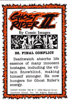 1992 Comic Images Ghost Rider II #38 Final Conflict Back