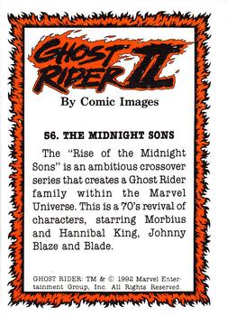 1992 Comic Images Ghost Rider II #56 The Midnight Sons Back