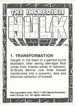1991 Comic Images The Incredible Hulk #1 Transformation Back