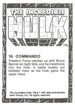 1991 Comic Images The Incredible Hulk #16 Commando Back