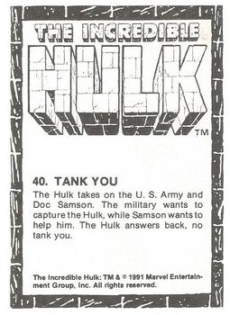 1991 Comic Images The Incredible Hulk #40 Tank You Back