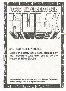 1991 Comic Images The Incredible Hulk #51 Super Skrull Back