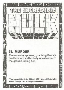 1991 Comic Images The Incredible Hulk #75 Murderer Back