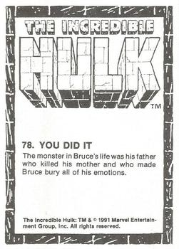 1991 Comic Images The Incredible Hulk #78 You Did It Back
