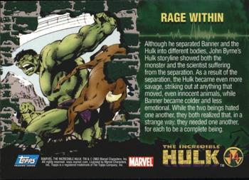2003 Topps The Incredible Hulk #14 Rage Within Back