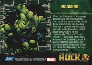 2003 Topps The Incredible Hulk #21 Incoming! Back
