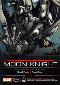 2012 Rittenhouse Legends of Marvel: Moon Knight #L7 (arm to forehead on blue) Back