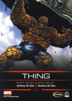 2012 Rittenhouse Legends of Marvel: Thing #L1 (preparing fist) Back