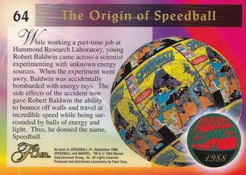 1994 Flair Marvel Annual #64 Speedball Back
