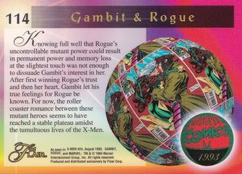 1994 Flair Marvel Annual #114 Gambit & Rogue Back