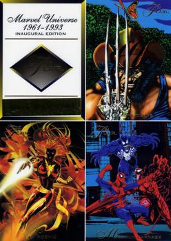 1994 Flair Marvel Universe - 4up-Panels #NNO Title Card / Bone Claws / Phoenix / Maximum Carnage Front