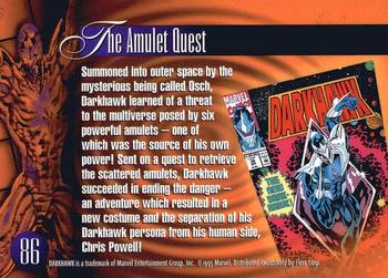 1995 Flair Marvel Annual #86 Darkhawk Back