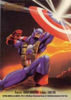1995 Flair Marvel Annual - PowerBlast #14 Captain America Back