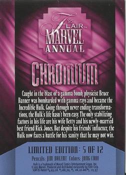 1995 Flair Marvel Annual - Chromium #5 Hulk Back